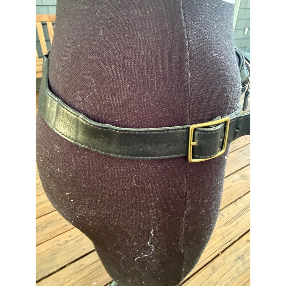 Rare Vintage Coach Black Leather Belt Bag Waist Pack Turnlock Brass Hardware - Picture 8 of 16